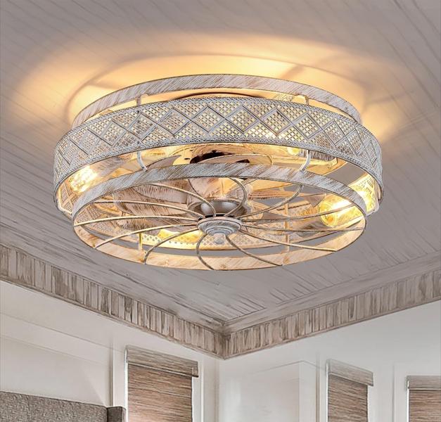 Caged Ceiling Fan with Light